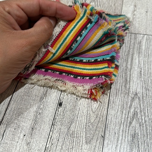 Anthropologie Fabric square drink coasters set of 11 - Picture 2 of 3